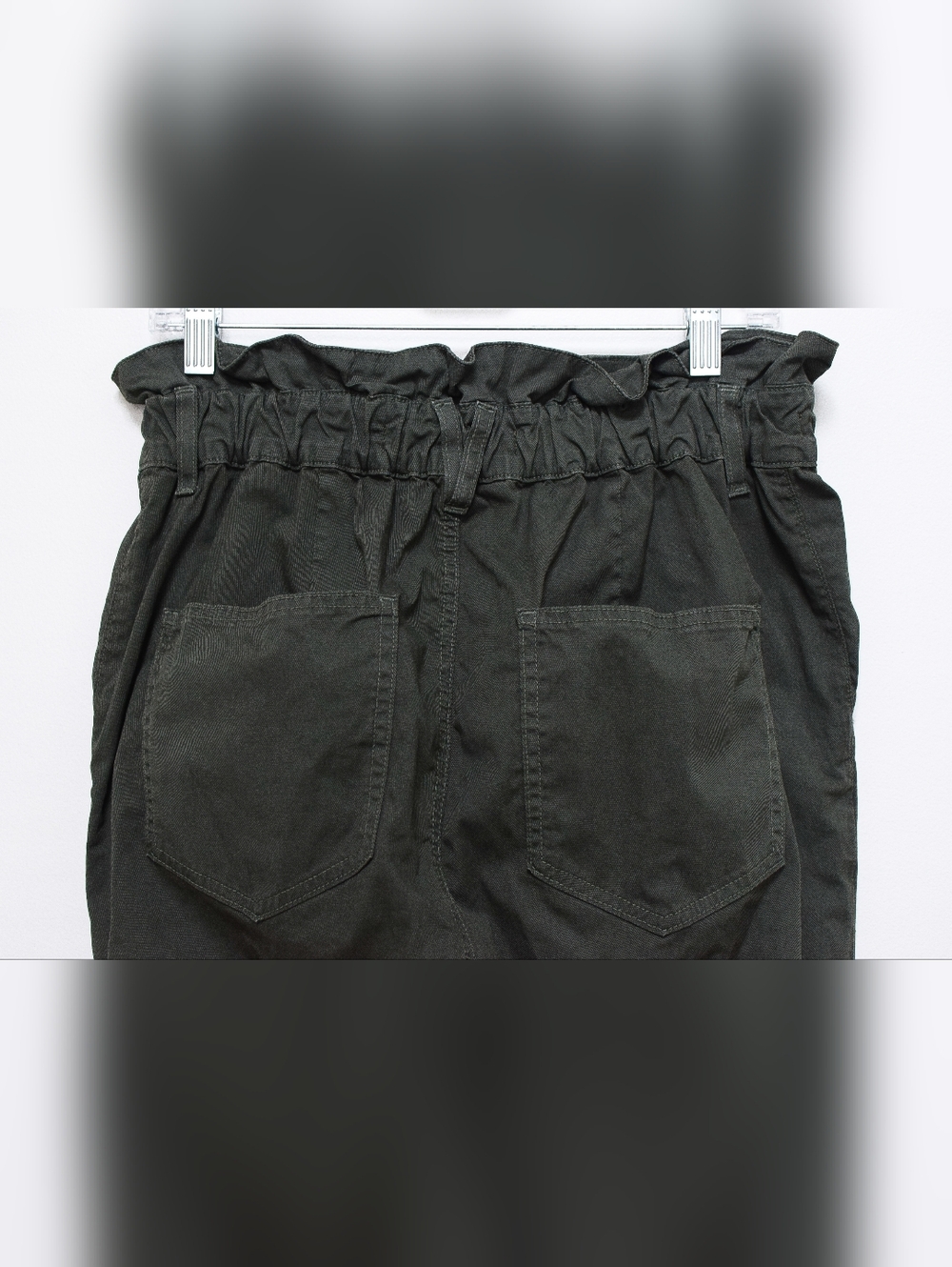 Veronica Beard Tedi Tapered High Rise Pants Paperbag Waist Army Green Size 29 - Picture 10 of 15